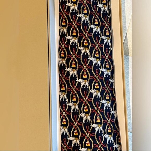 Burberry London Vintage Men's Tie All Silk Classic Nova Check Navy Blue Designer - Picture 3 of 3